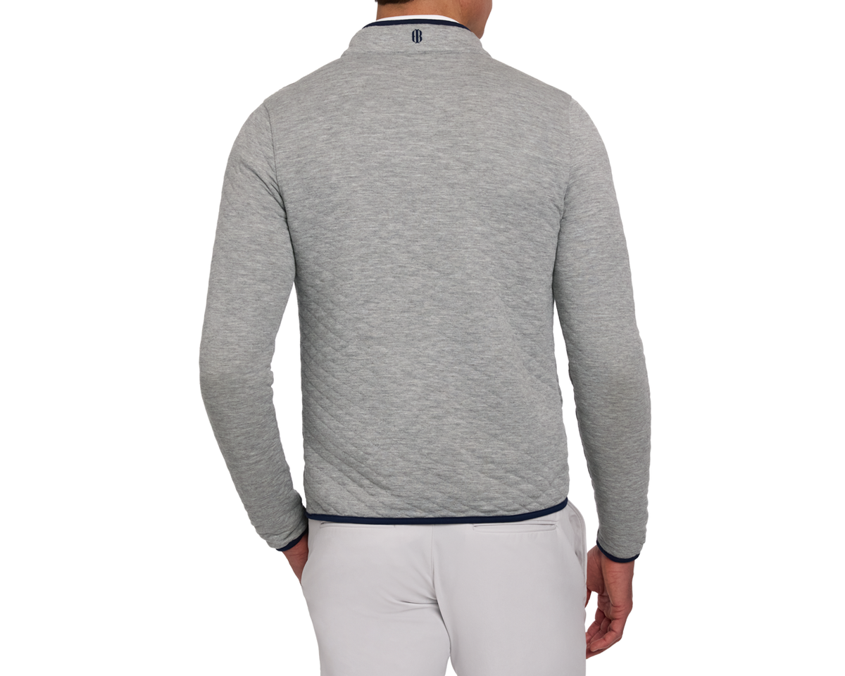 Sullivan Quarter-Snap - Heathered Light Gray & Navy