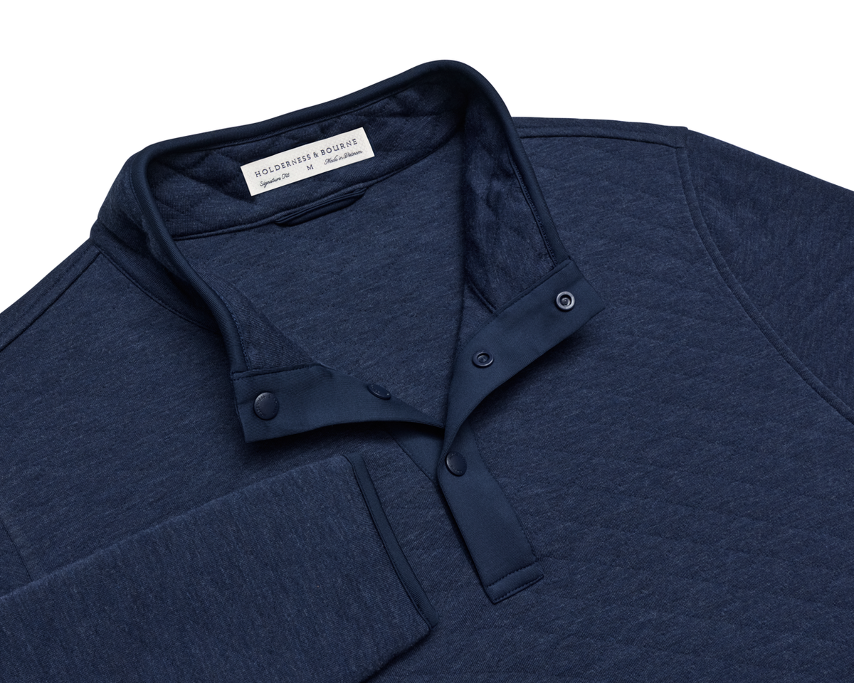 Sullivan Quarter-Snap - Heathered Navy Blue