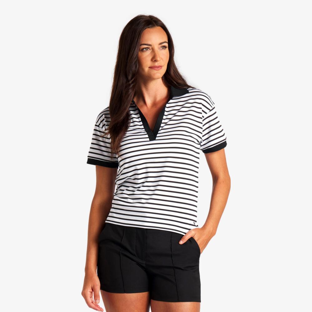 PUMA Everyday Striped Pique Short Sleeve Polo Shirt
