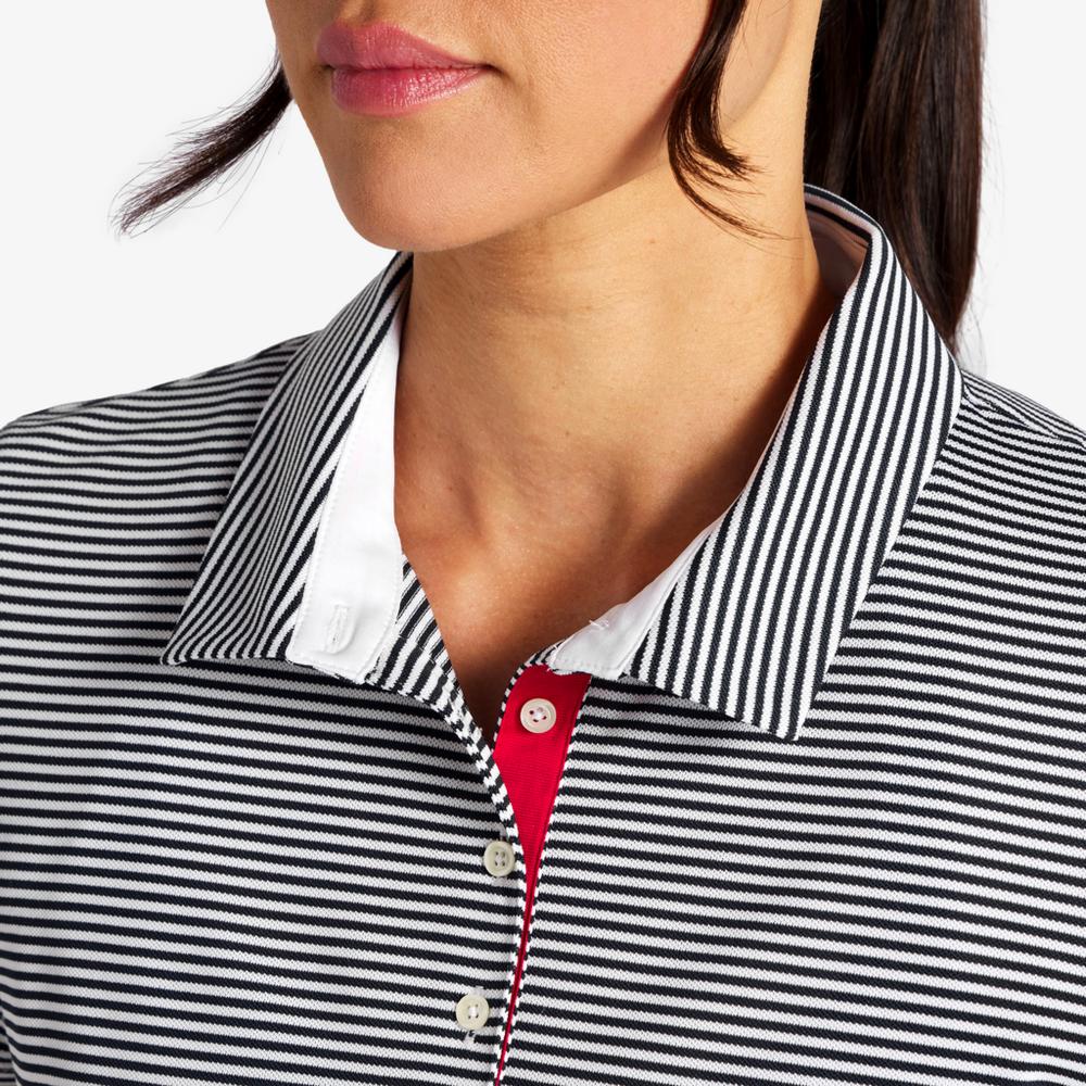 PUMA Volition Pique Striped Short Sleeve Polo Shirt