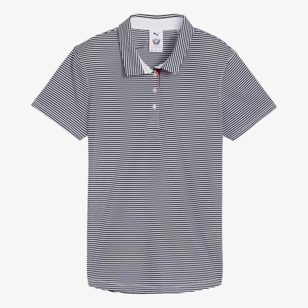 PUMA Volition Pique Striped Short Sleeve Polo Shirt