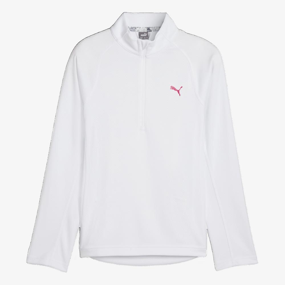 PUMA Girls Solid Quarter Zip Pull Over