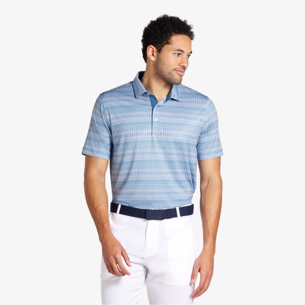 PUMA Fair Isle Micro Print Short Sleeve Polo Shirt