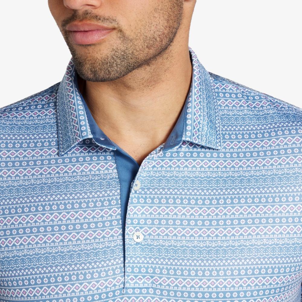 PUMA Fair Isle Micro Print Short Sleeve Polo Shirt