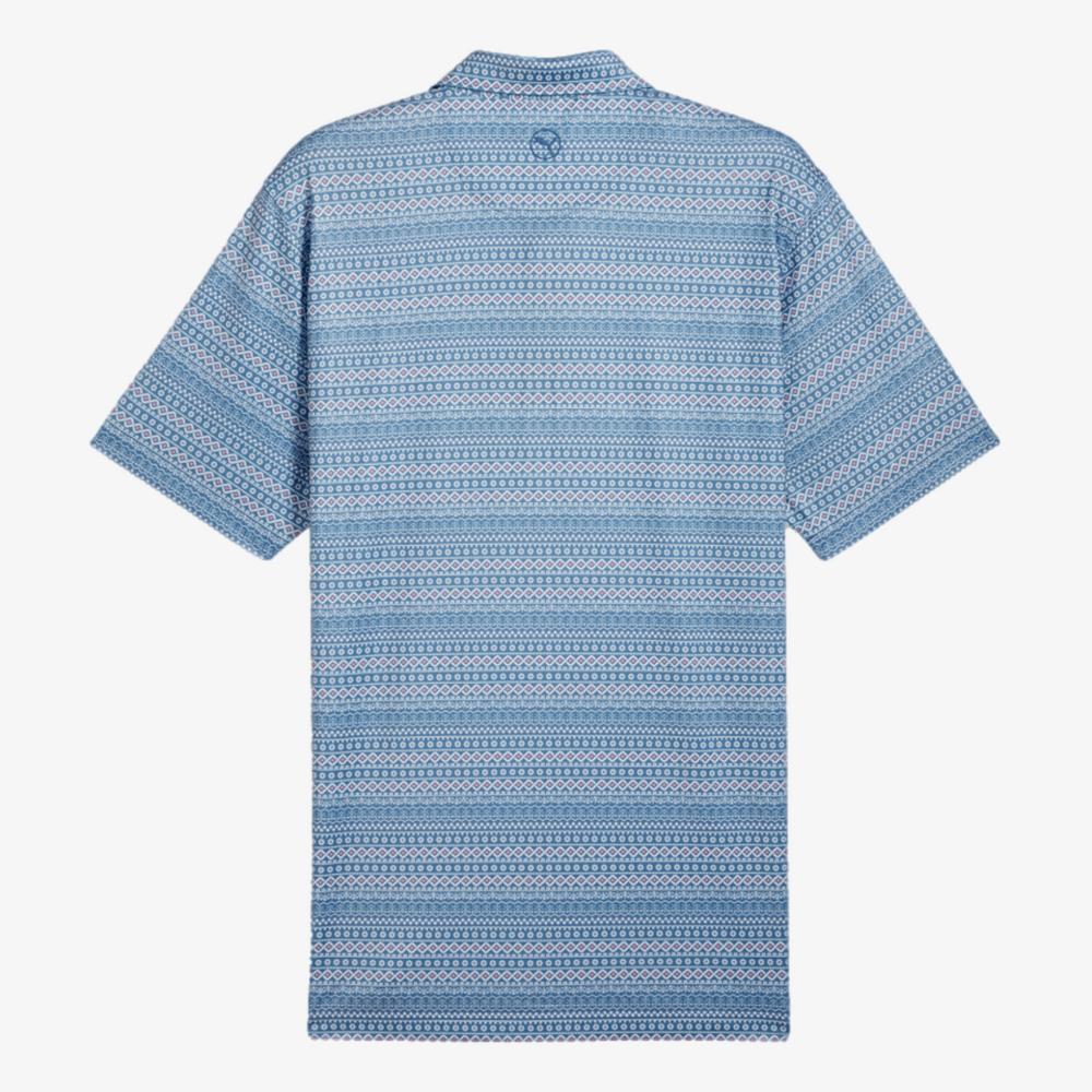 PUMA Fair Isle Micro Print Short Sleeve Polo Shirt