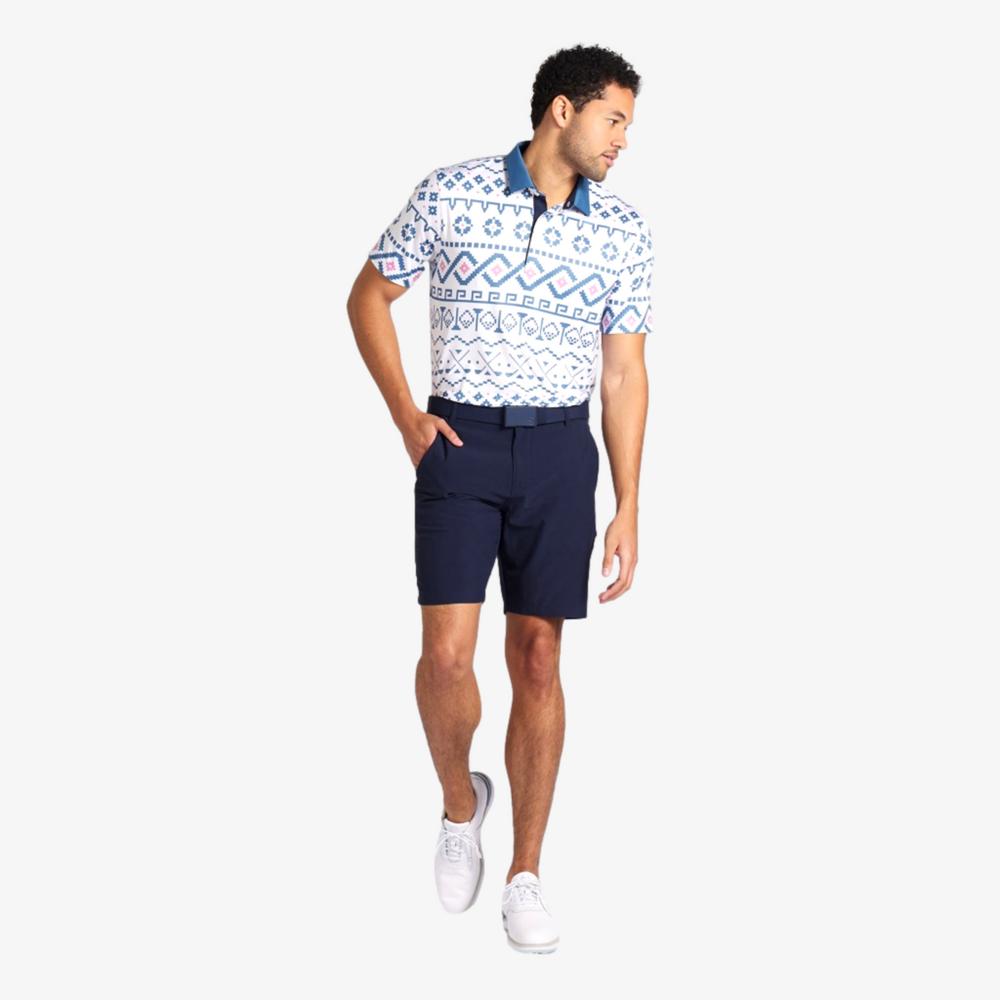 PUMA Fair Isle Print Short Sleeve Polo Shirt