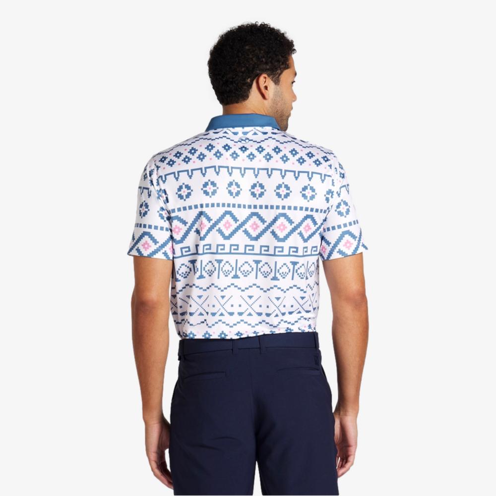 PUMA Fair Isle Print Short Sleeve Polo Shirt