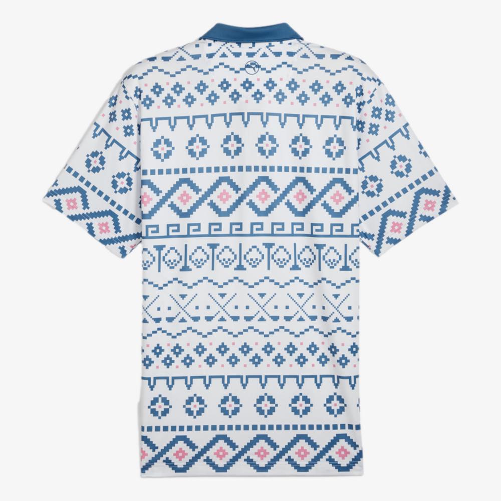 PUMA Fair Isle Print Short Sleeve Polo Shirt