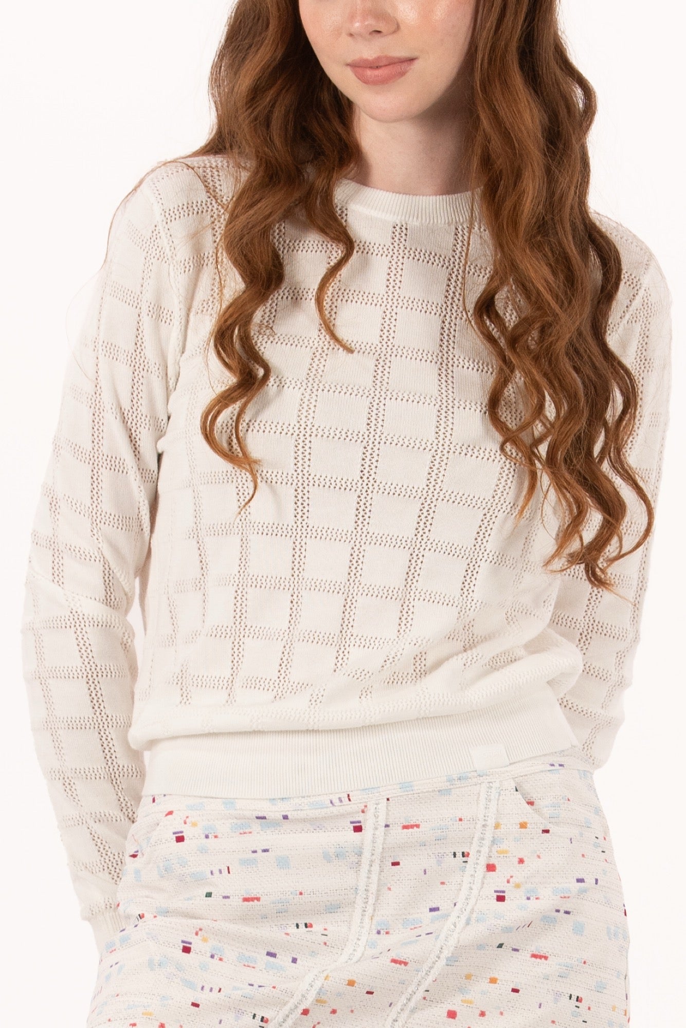 Foray - Pointelle Crew Neck Sweater