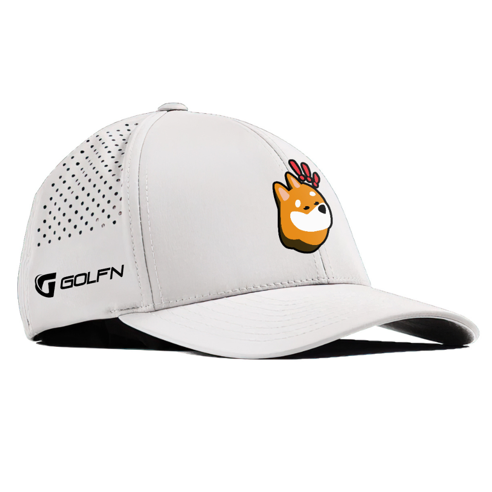 BONK | Branded Bills Curved Performance Hat - White