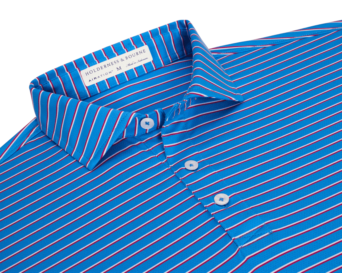 H&B Springer Shirt in Horizon Blue/White/Cabernet