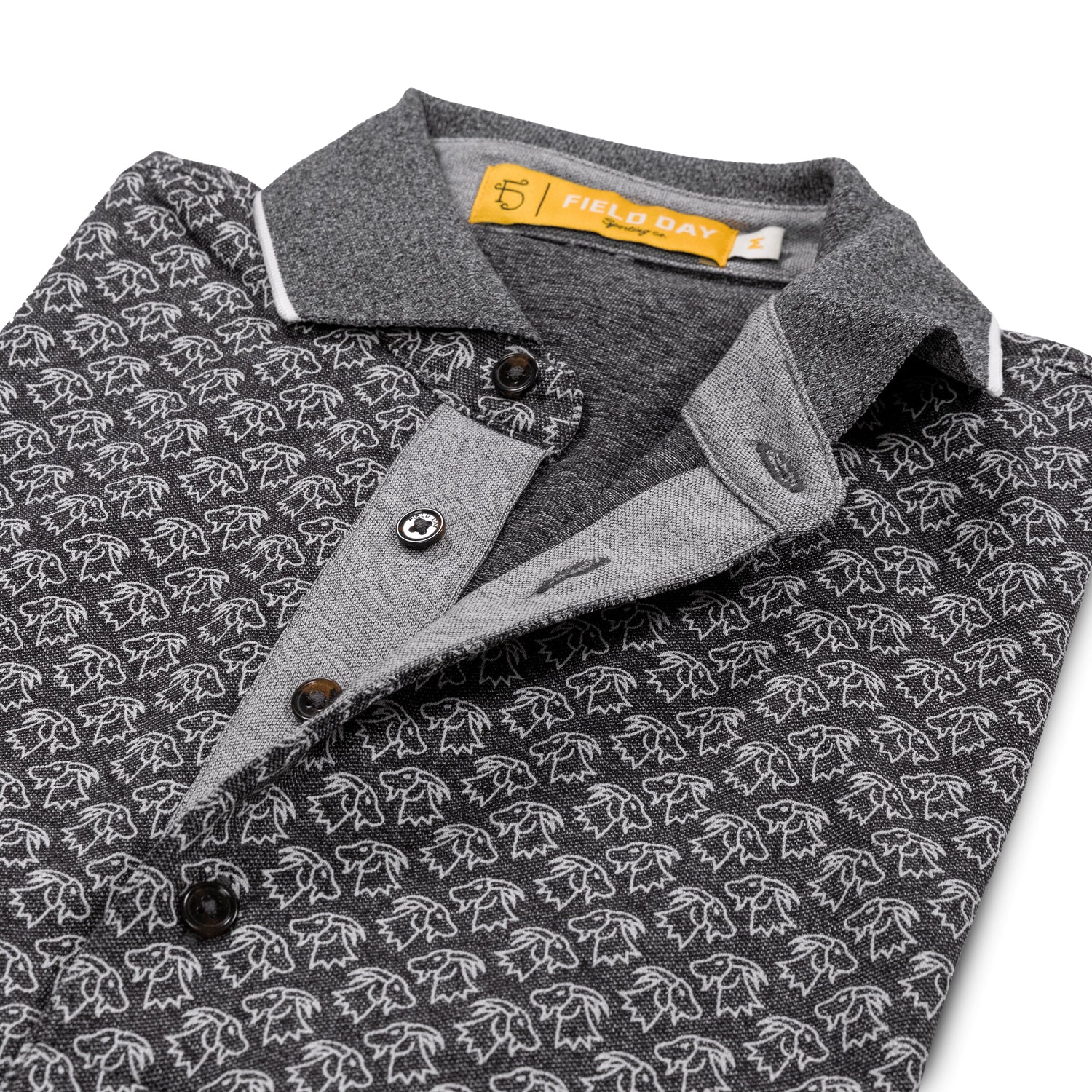 Seamus x Field Day Goat All Over Polo - Grey