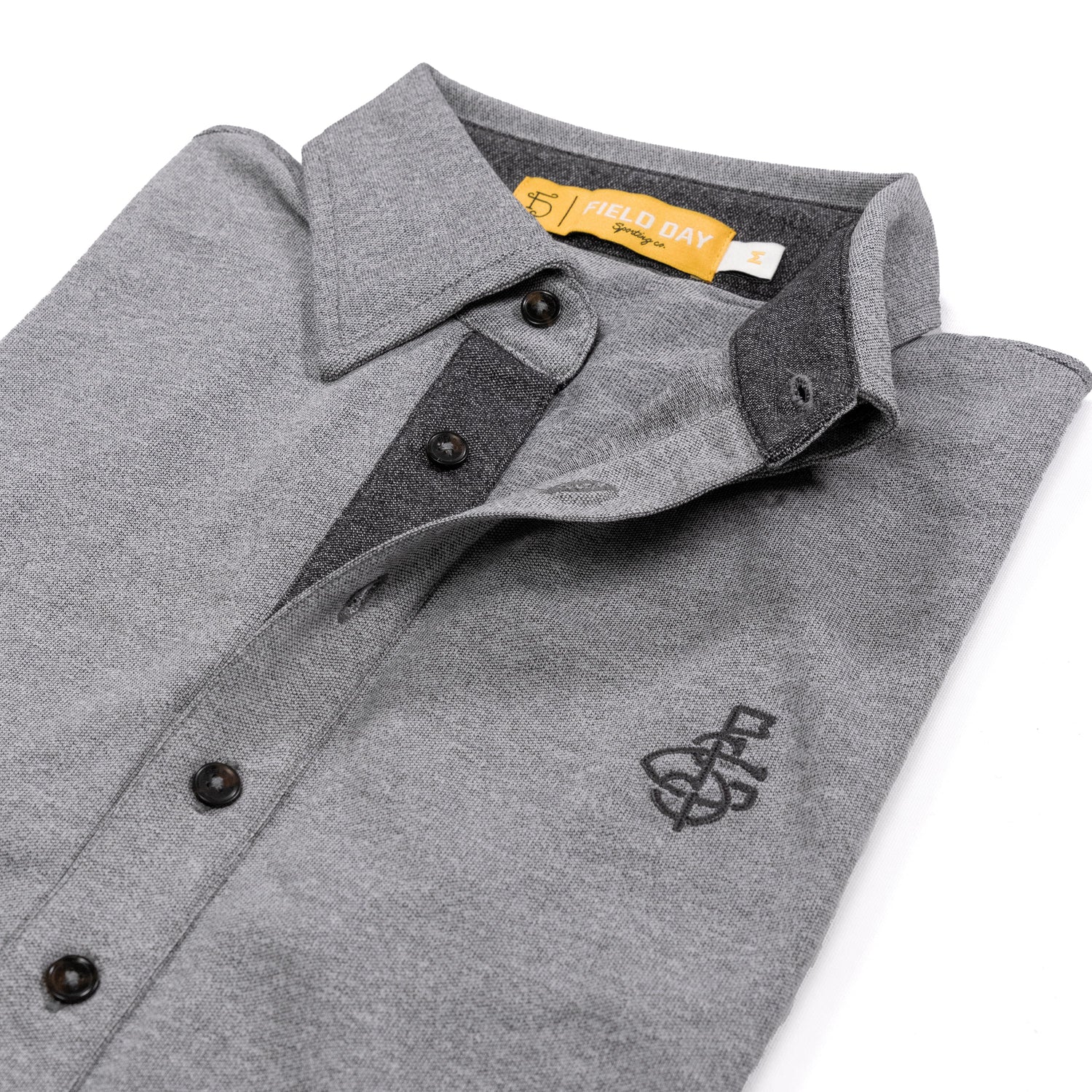 Seamus x Field Day Ford 5 Button Polo - Grey