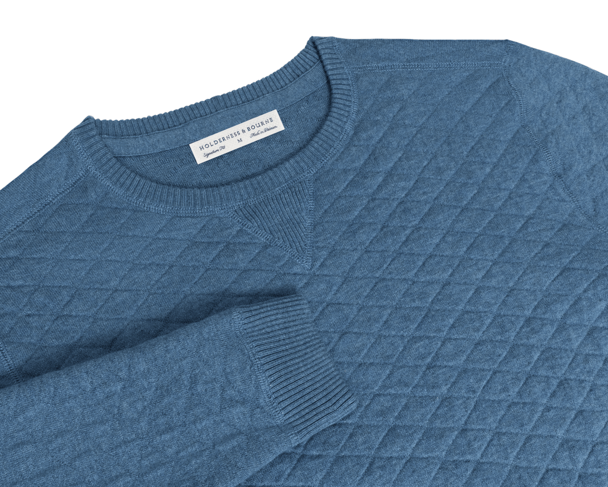 Ward Crewneck Sweater - Heathered Pacific Blue
