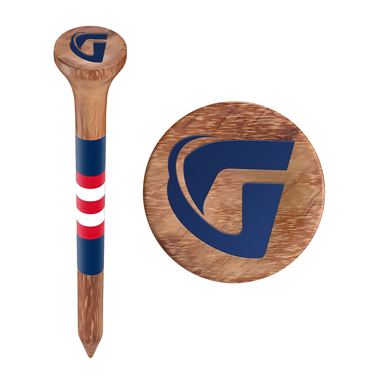 Western Birch Premium Golf Tees - RWB Wood 2.75 in GolfN Tees