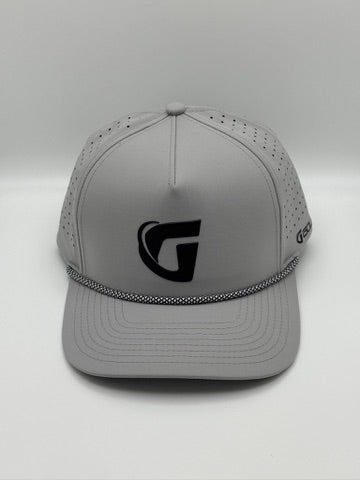GolfN G Logo Performance Hat – Grey with black G, front