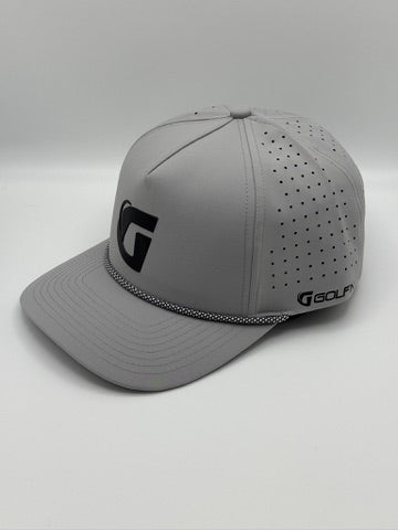 GolfN G Logo Performance Hat – Grey with black G, side