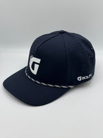 GolfN G Logo Performance Hat – Navy with white G, side